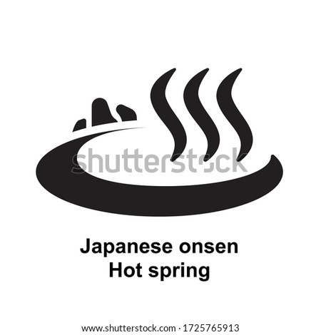 Japanese onsen icon isolate on white background vector illustration.