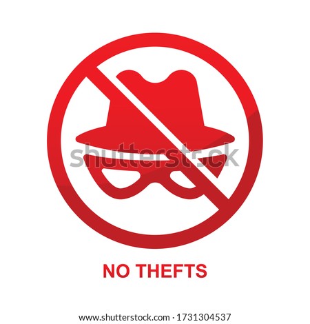 No thefts sign isolated on white background vector illustration.
