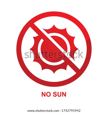 No sun sign isolated on white background vector illustration.