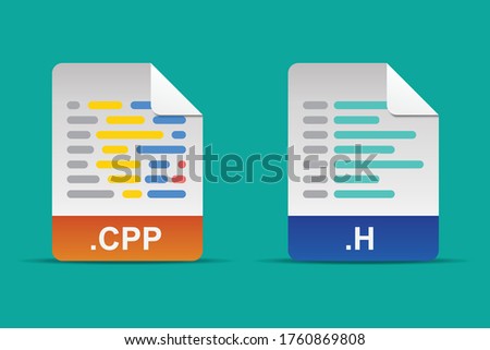 Cpp file and h file icon vector illustration.