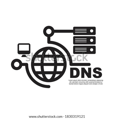 DNS icon isolated on white background vector illustration.