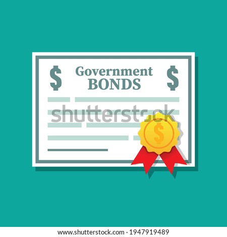 Government bonds icon isolated on white background vector illustration.