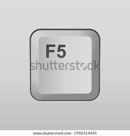 F5 keyboard key isolated on background vector illustration,shortcut for refresh browser.