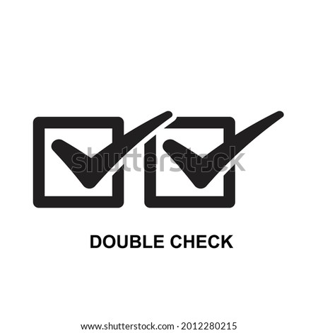 Double check icon isolated on white background vector illustration.