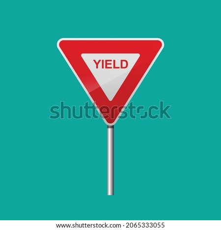 Yield road sign isolated on background vector illustration.