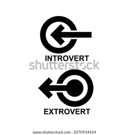 introvert icon and extrovert icon isolated on white background vector illustration. Foto stock © 