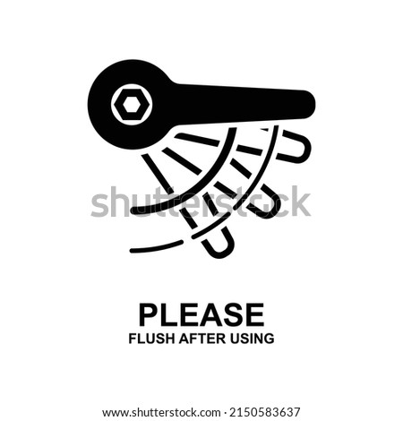 Please flush after using icon isolated on white background vector illustration.
