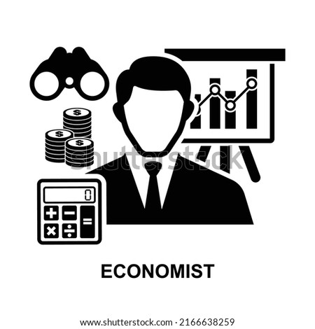 Economist icon isolated on white background vector illustration.