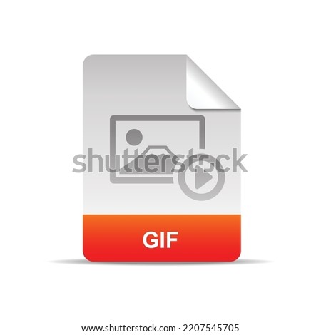Gif file icon, images and graphic for web and animation isolated on a white background.