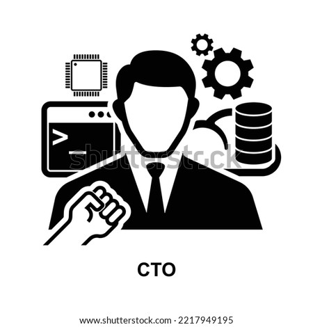 Chief technology officer  icon, CTO icon. Business concept background vector illustration.