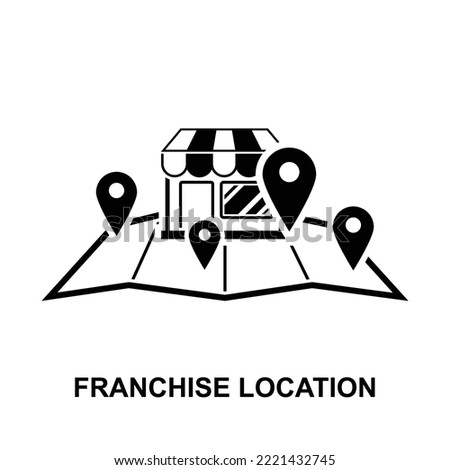 Franchise location icon isolated on white background vector illustration.
