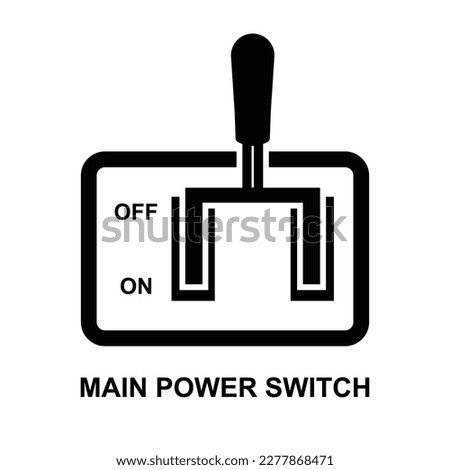 Main power switch icon isolated on background vector illustration.