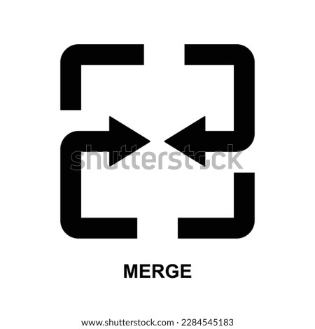 Merge icon isolated on background vector illustration.