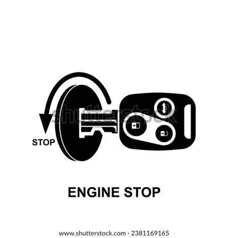 Stop engine icon. Switch off engine isolated on background vector illustration.