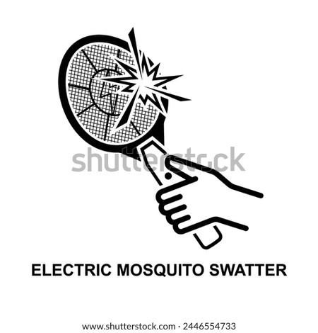 Electric mosquito swatter icon isolated on white background vector illustration.