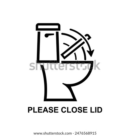 Please close lid before flushing sign isolated on background vector illustration