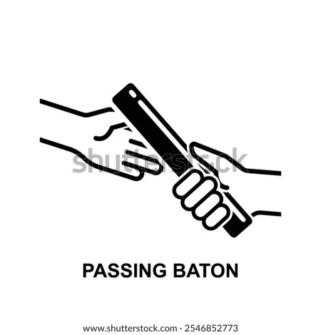 Passing the relay baton icon isolated on background vector illustration.