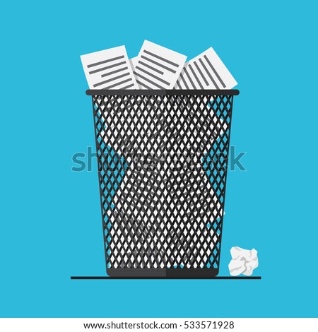 Paper in the trash can Foto d'archivio © 