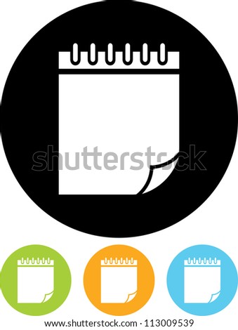 Ring binder calendar notepad - Vector icon isolated