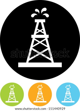 Oil rig vector icon 