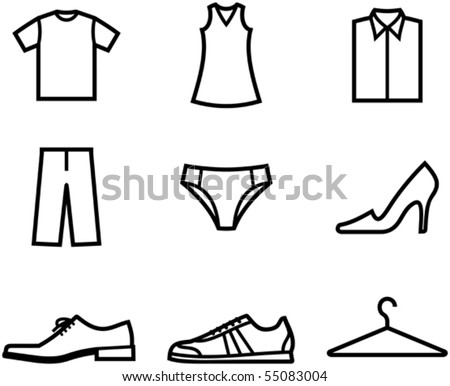 Clothes and shoes. Garment and accessories - Vector illustration