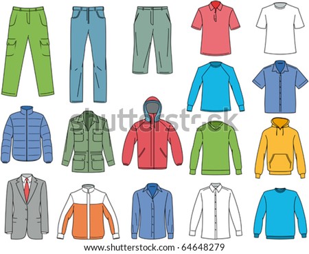 Clothes For Men Illustration. Vector Clothing - 64648279 : Shutterstock