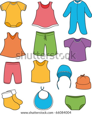 Baby Clothes - Vector Color Illustration - 66084004 : Shutterstock