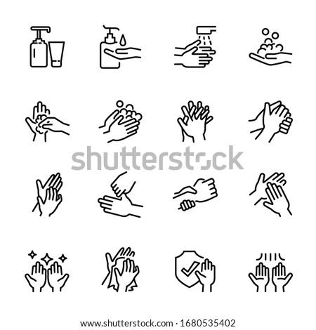 Hygiene related thin icon set 7, vector eps10.
