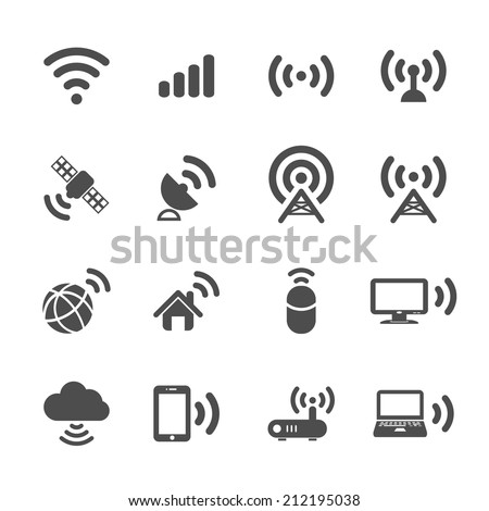 wireless technology icon set, vector eps10.