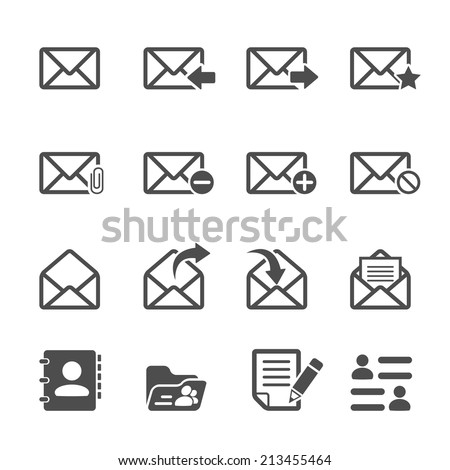 email icon set, vector eps10.