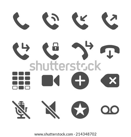 telephone application icon set, vector eps10.