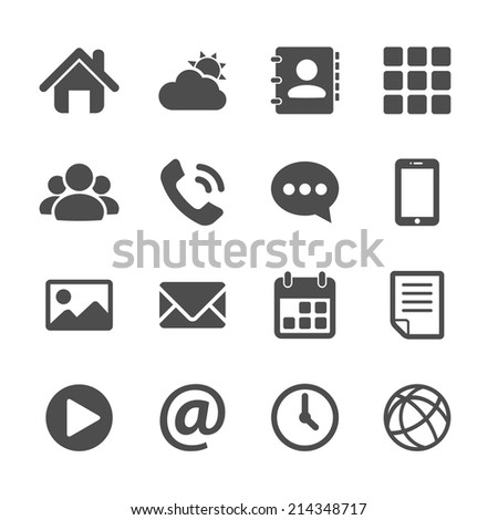 smart phone application icon set, vector eps10.