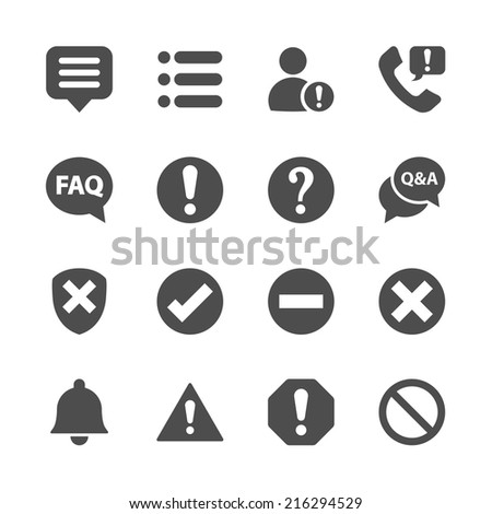 notification and information icon set, vector eps10.