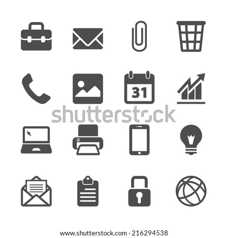 Office Work Icon Set, Vector Eps10. - 216294538 : Shutterstock