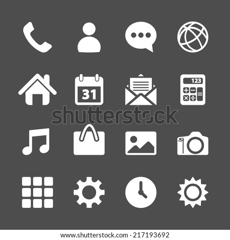 telephone application icon set, vector eps10.