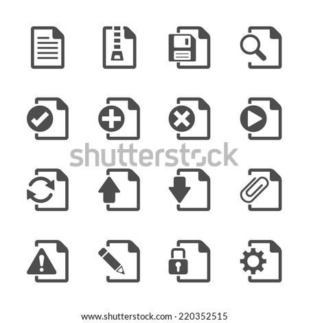 file document icon set, vector eps10.