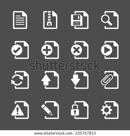 file document icon set, vector eps10.
