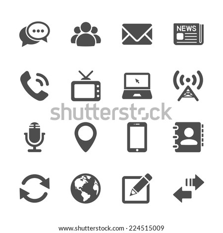 communication icon set, vector eps10