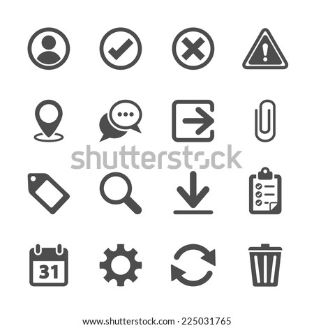 toolbar icon set, vector eps10