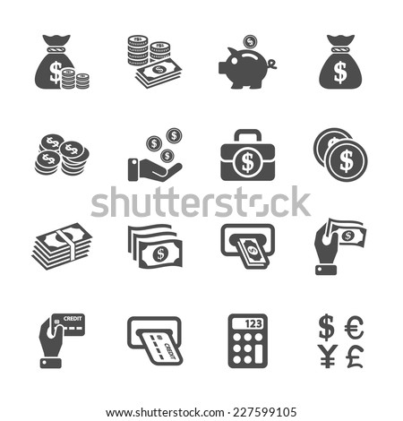 money icon set, vector eps10.