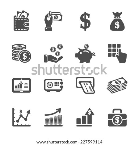 money and finance icon set, vector eps10