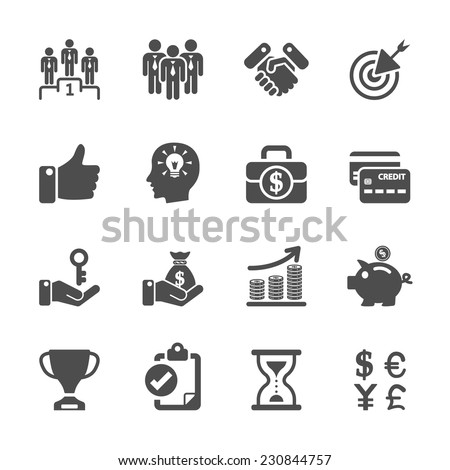 business management and human resources icon set, vector eps10.