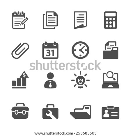 business and office icon set, vector eps10.
