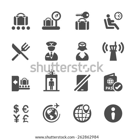 travel and airport icon set 2, vector eps10.