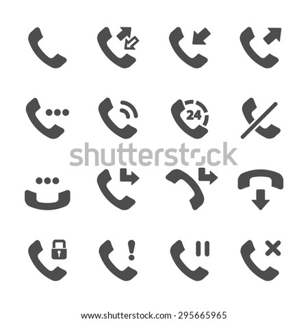 telephone call icon set, vector eps10.