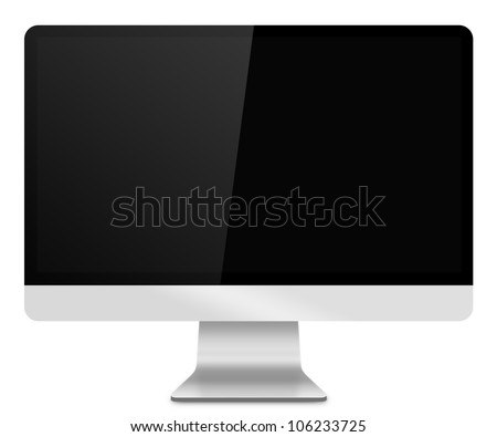 Computer Monitor, like appled with blank screen. Isolated on white background.