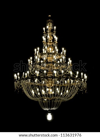 chandelier isolated on black background
