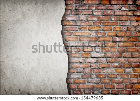 old cracked brick wall background