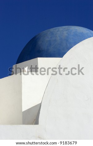 Classic blue and white Greek architecture