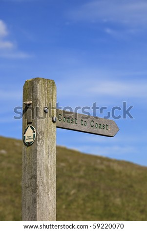 A coast to coast sign post. One of the many signs on the 192 mile walk